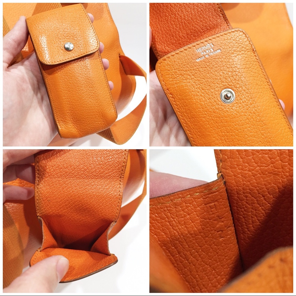 ❤️SOLD❤️Hermes Orange Clemence Leather Sherpa GM Backpack - Picture 7 of 16